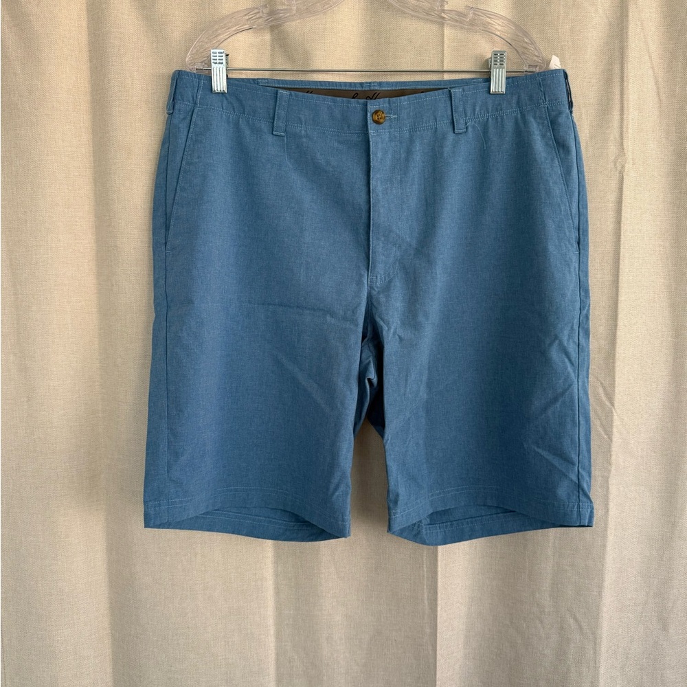 Hogan Men's Flat Front Blue Shorts